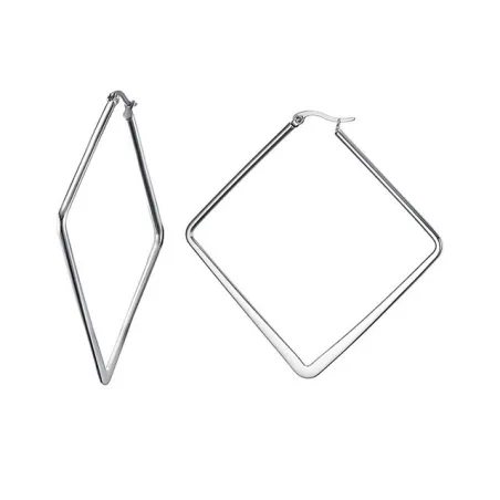 Silber - große geometrische Ohrringe