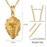 Lion head pendant golden necklaceNecklaces