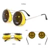Steampunk Vintage Runde Doppellinsen Sonnenbrille Unisex