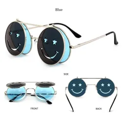 Steampunk Vintage Runde Doppellinsen Sonnenbrille Unisex