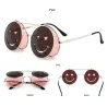 Steampunk Vintage Runde Doppellinsen Sonnenbrille Unisex