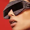 Strass Rahmen - übergroße Sonnenbrille