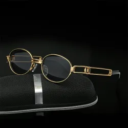 Retro Steampunk Kleine Runde Sonnenbrille Unisex UV400