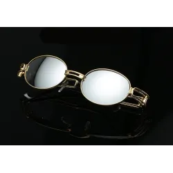 Retro Steampunk Kleine Runde Sonnenbrille Unisex UV400
