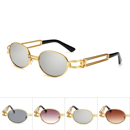 Retro Steampunk Kleine Runde Sonnenbrille Unisex UV400