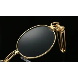 Retro Steampunk Kleine Runde Sonnenbrille Unisex UV400