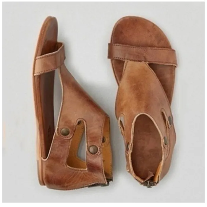 Leder Gladiator Damen Sandalen