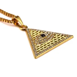Crystal Egyptian Pyramid & Eye Pendant Necklace UnisexNecklaces