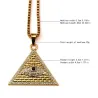 Crystal Egyptian Pyramid & Eye Pendant Necklace UnisexNecklaces