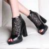 Vintage High Heel Platform Zipper SandalsSandals