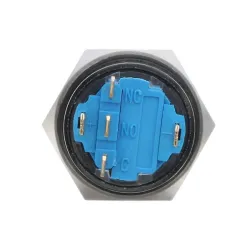 12V 5-polig 19mm Metall Druckknopf - momentaner Leistungsschalter mit LED - wasserdichter Schalter - Schwarz