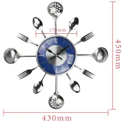 Metallbesteck Wanduhr 18 Zoll