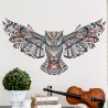 Bunte Eule - abnehmbar - Vinyl Wandaufkleber