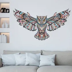 Bunte Eule - abnehmbar - Vinyl Wandaufkleber