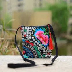 Ethnische Mini Schulter bestickt Crossbody Tasche