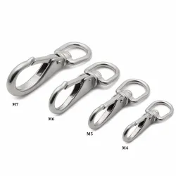 M4 Mehrzweck-Schwenkhaken Karabiner Edelstahl 2 Stück