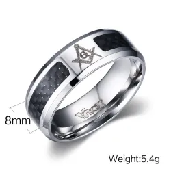 Edelstahl masonic Symbolring