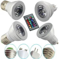 E14 - E27 RGB LED 3W Farbwechsellampe mit Fernbedienung