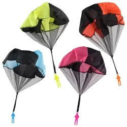 Parachute with soldier figure - hand throwing toy 5 piecesKites