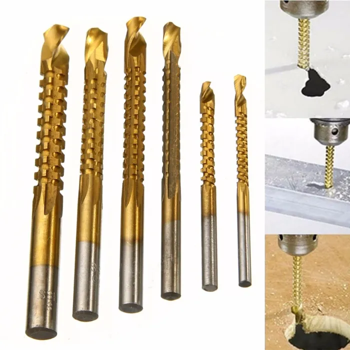 HSS 3 - 8mm Titan beschichtete Bohrer 6 Stück