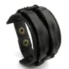 Leder Manschette Doppel breites Seilarmband unisex