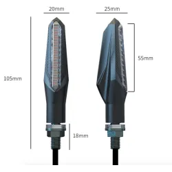 CB190 LED 150NK 12V - hohe Helligkeit - Motorrad-Wege-Signalleuchten - Satz von 2