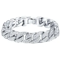 Gold / Silber Armband mit Zirkonia unisex