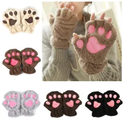 Bär Pfotenmilben - Plüsch fingerlose Handschuhe