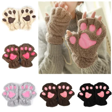 Bär Pfotenmilben - Plüsch fingerlose Handschuhe