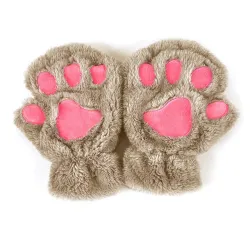 Bär Pfotenmilben - Plüsch fingerlose Handschuhe