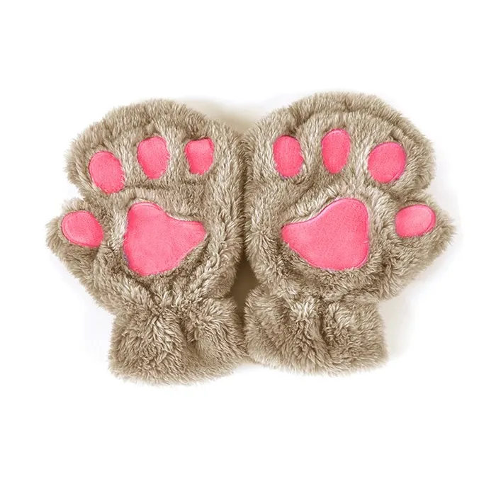 Bär Pfotenmilben - Plüsch fingerlose Handschuhe