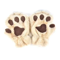 Bär Pfotenmilben - Plüsch fingerlose Handschuhe