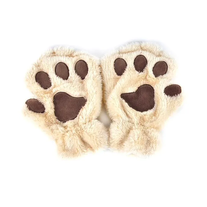 Bär Pfotenmilben - Plüsch fingerlose Handschuhe