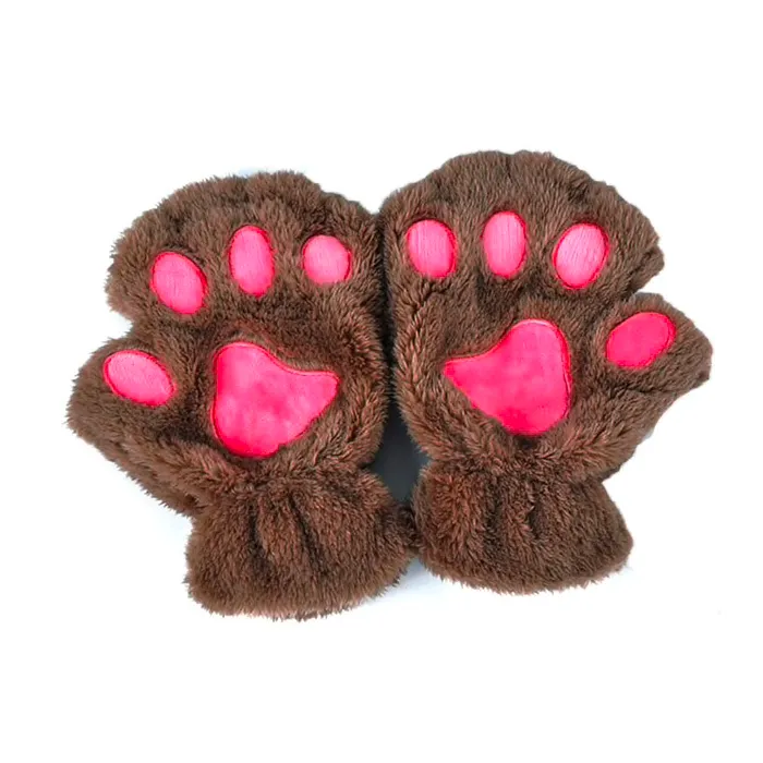 Bär Pfotenmilben - Plüsch fingerlose Handschuhe