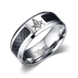 Edelstahl masonic Symbolring