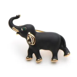 Schwarzer Elefant - Brosche