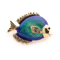 Blauer Fisch Frauen Brosche