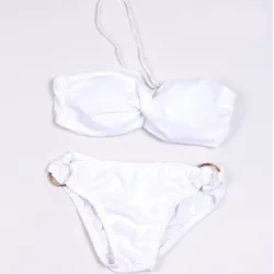 Metal ring push up bikini setBeachwear