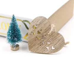 Weihnachtsbaum Weihnachtsdekoration Holz hohl Anhänger 6 Stück