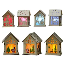 Holz-Weihnachtshaus mit LED - machen Sie es selbst