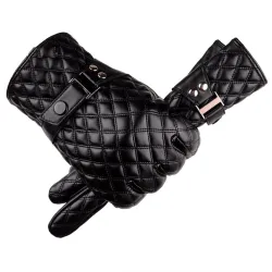 Warme Leder Winterhandschuhe mit Touchscreen-Funktion