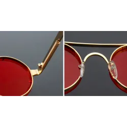 Runde Vintage Steampunk Sonnenbrille unisex