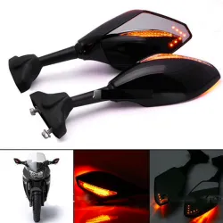 LED Motorrad Drehsignal Licht Rückblick Spiegel für Yamaha Yzf Fzr 600 1000 R1 R6 FZ1 FZ6
