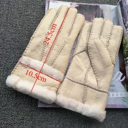 Echtes Leder & Kaschmir & Pelz warme Handschuhe