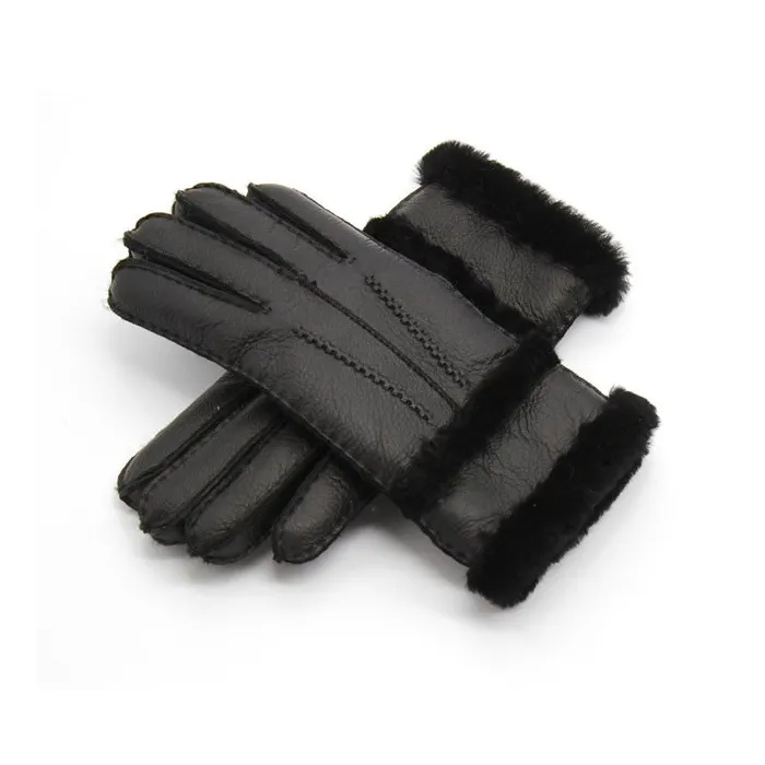 Echtes Leder & Kaschmir & Pelz warme Handschuhe