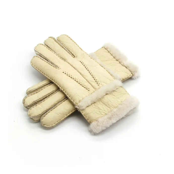Echtes Leder & Kaschmir & Pelz warme Handschuhe