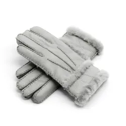 Echtes Leder & Kaschmir & Pelz warme Handschuhe