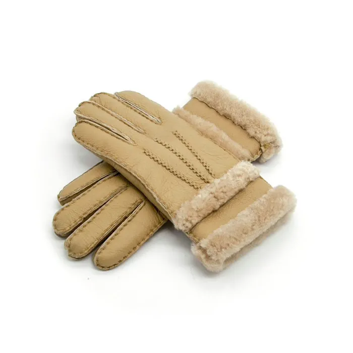 Echtes Leder & Kaschmir & Pelz warme Handschuhe