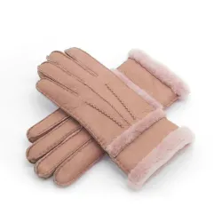 Echtes Leder & Kaschmir & Pelz warme Handschuhe