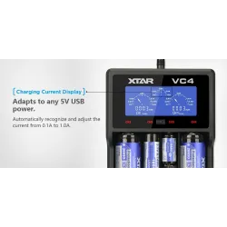 XTAR VC4 battery charger 20700 18650 21700 14650 17335 17670 18490 10440 14500 16340 17500 18350 18500 18700 22650 25500 3265...